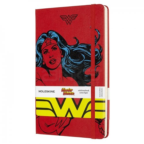 Moleskine Wonder Woman 13x21 cm Çizgili Defter Kırmızı