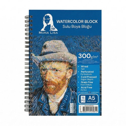 Monalisa Suluboya Bloğu Spiralli 300g A5 15 Yaprak