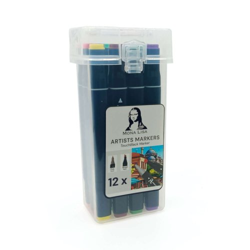 Südor MonaLisa TocuhBlack Çift Taraflı Marker Kalem Seti 12li
