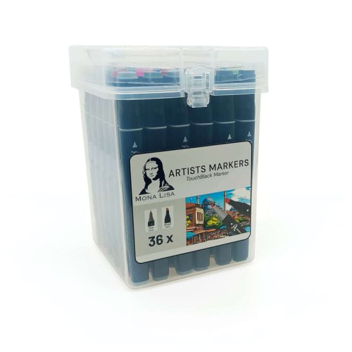 Südor MonaLisa TocuhBlack Çift Taraflı Marker Kalem Seti 36lı