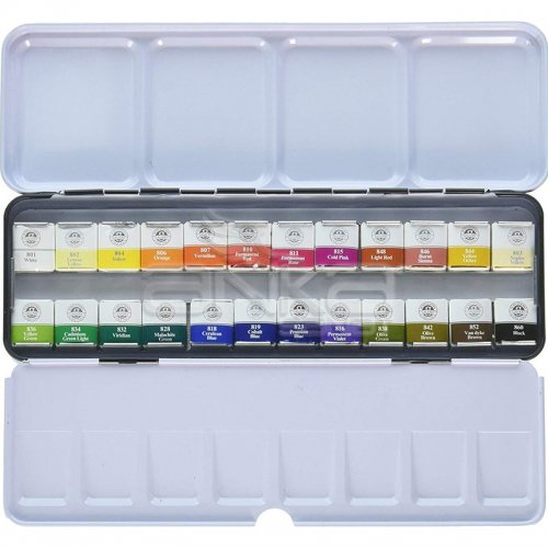 Mungyo Gallery Artists Watercolor Set 24 Renk Yarım Tablet