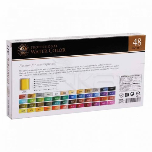 Mungyo Gallery Artists Watercolor Set 48 Renk Yarım Tablet MWPF-48C