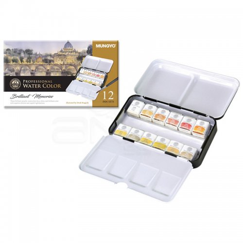 Mungyo Professional Watercolor Brilliant Memories Metalik Renkler 12li