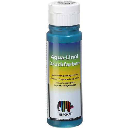 Nerchau Su Bazlı Linol Cyan Mavi 200ml - Cyan Mavi