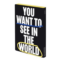 Nuuna Noktalı Premium Defter You Must Be The Change A5 120g 256 Sayfa - Thumbnail