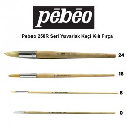 Pebeo - Pebeo 258R Seri Yuvarlak Uçlu Keçi Kılı Fırça