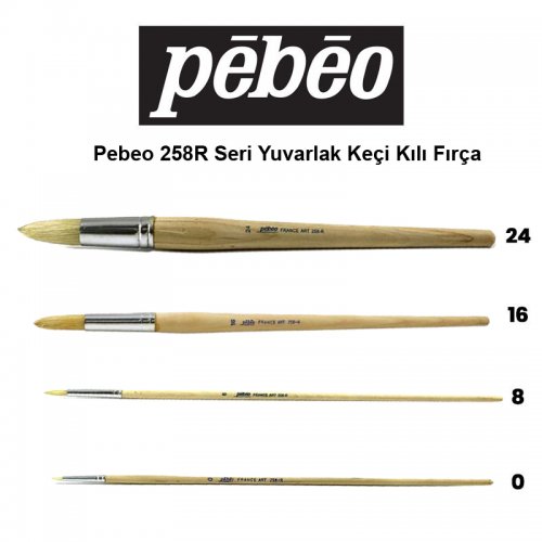 Pebeo 258R Seri Yuvarlak Uçlu Keçi Kılı Fırça