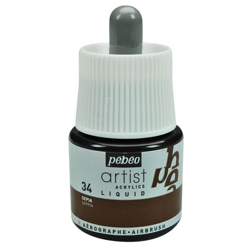 Pebeo Artist Acrylics Liquid Airbrush Mürekkebi 45ml 34 Sepia - 34 Sepia