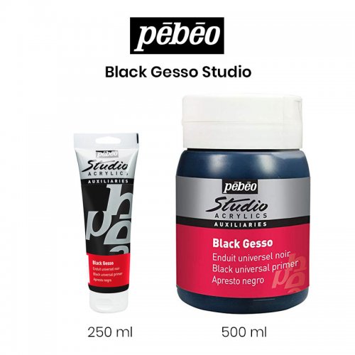 Pebeo Black Gesso Studio Siyah Astar Boya