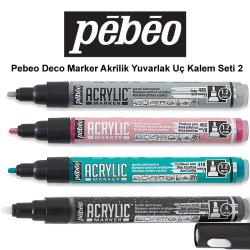 Pebeo - Pebeo Deco Marker Akrilik Yuvarlak Kalem Seti 2 4lü