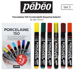 Pebeo - Pebeo Porcelaine 150 Fırınlanabilir Boyama Kalemi 6lı 1.2mm Set 2