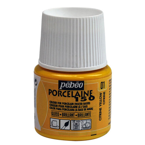 Pebeo Porcelaine 150 Fırınlanabilir Porselen Boyası 01 Citrine Yellow - 01 Citrine Yellow