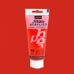 Pebeo - Pebeo Studio Akrilik Boya 19 Transparent Vermilion 100ml