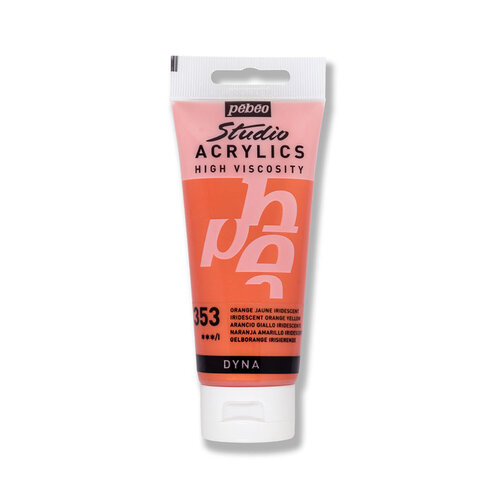 Pebeo Studio Akrilik Boya 353 İridescent Orange Yellow 100ml - 353 İridescent Orange Yellow