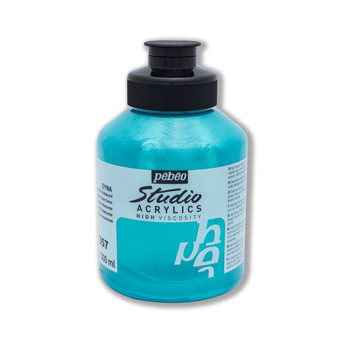Pebeo Studio Akrilik Boya 357 İridescent Blue Green 500ml - 357 İridescent Blue Green