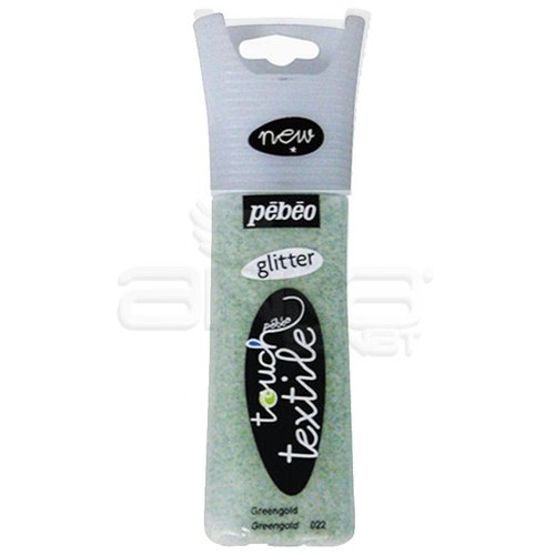 Pebeo Touch Textile 3D Çok Amaçlı Rölyef Boya 30ml 022 Glitter Green Gold - 022 Glitter Green Gold