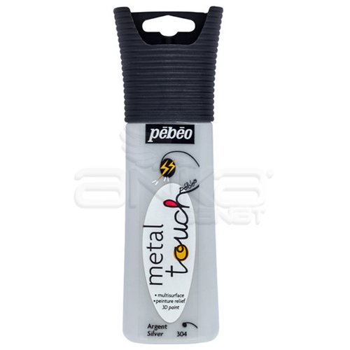 Pebeo Touch Deco 3D Çok Amaçlı Rölyef Boya 30ml 304 Metal Silver -