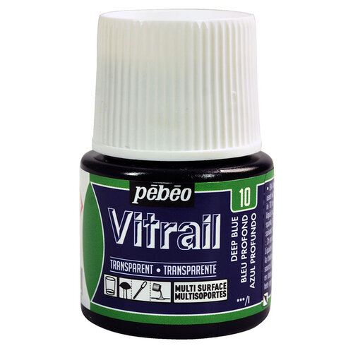 Pebeo Vitrail Şeffaf Cam Boyası 45ml Lacivert 10 - 10 Lacivert