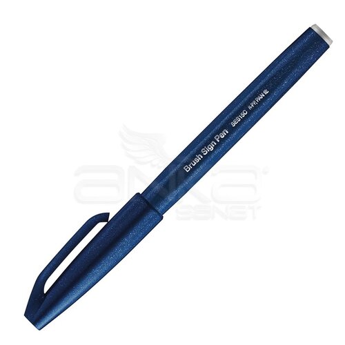 Pentel Brush Sign Pen Fırça Uçlu Kalem Blue Black - Blue Black