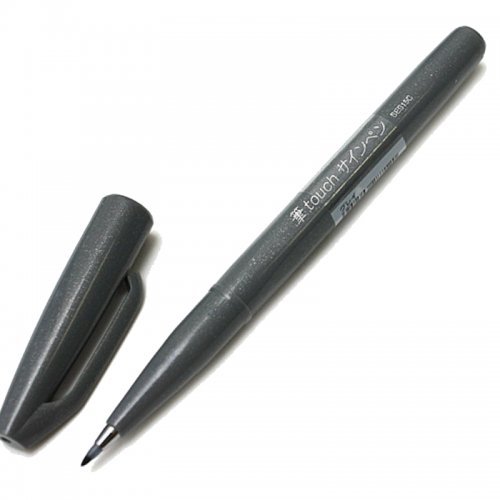 Pentel Brush Sign Pen Fırça Uçlu Kalem Grey