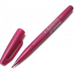 Pentel - Pentel Brush Sign Pen Fırça Uçlu Kalem Pink