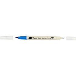 Pentel - Pentel Brush Sign Pen Twin Fırça Uçlu Kalem 12li Set (1)