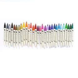 Pentel - Pentel Brush Sign Pen Twin Fırça Uçlu Kalem 30lu Set (1)