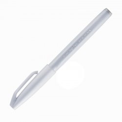 Pentel - Pentel Brush Sign Pen Fırça Uçlu Kalem Light Grey