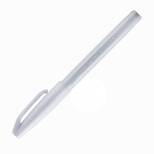Pentel Brush Sign Pen Fırça Uçlu Kalem Light Grey