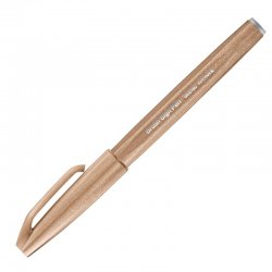 Pentel - Pentel Brush Sign Pen Fırça Uçlu Kalem Pale Brown