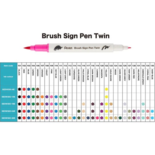 Pentel Brush Sing Pen Twin Çift Taraflı Fırça Uçlu Kalem