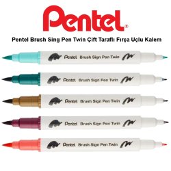 Pentel - Pentel Brush Sing Pen Twin Çift Taraflı Fırça Uçlu Kalem