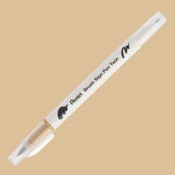 Pentel - Pentel Brush Sing Pen Twin Çift Taraflı Fırça Uçlu Kalem Beıge 124