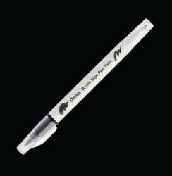 Pentel - Pentel Brush Sing Pen Twin Çift Taraflı Fırça Uçlu Kalem Black 101