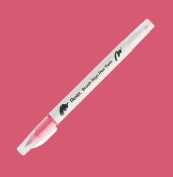 Pentel - Pentel Brush Sing Pen Twin Çift Taraflı Fırça Uçlu Kalem Carmine 119
