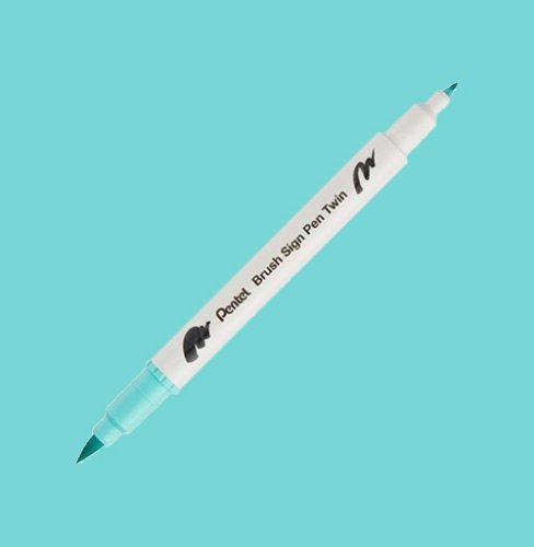 Pentel Brush Sing Pen Twin Çift Taraflı Fırça Uçlu Kalem Emerald Green 134