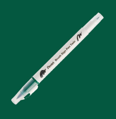 Pentel Brush Sing Pen Twin Çift Taraflı Fırça Uçlu Kalem Green 104 - Green 104