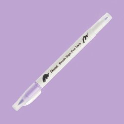 Pentel - Pentel Brush Sing Pen Twin Çift Taraflı Fırça Uçlu Kalem Helıotrope 131