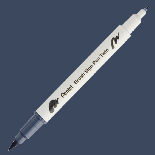 Pentel Brush Sing Pen Twin Çift Taraflı Fırça Uçlu Kalem Lıght Grey 112