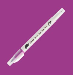 Pentel - Pentel Brush Sing Pen Twin Çift Taraflı Fırça Uçlu Kalem Magenta 120