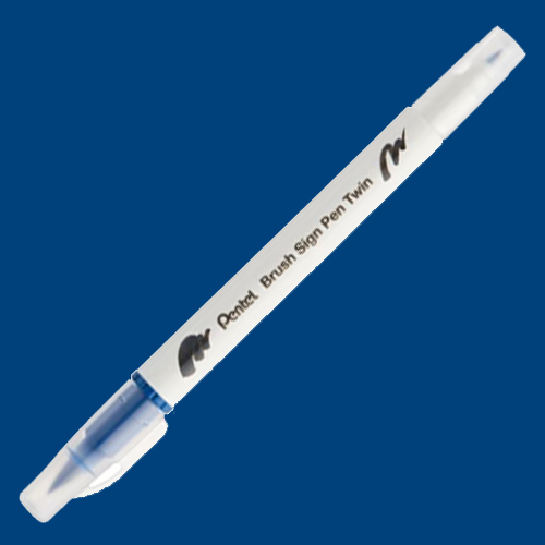 Pentel Brush Sing Pen Twin Çift Taraflı Fırça Uçlu Kalem Steel Blue 117