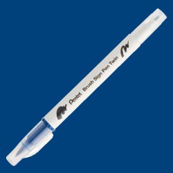 Pentel - Pentel Brush Sing Pen Twin Çift Taraflı Fırça Uçlu Kalem Steel Blue 117