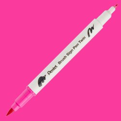 Pentel - Pentel Brush Sing Pen Twin Çift Taraflı Fırça Uçlu Kalem Pınk 109