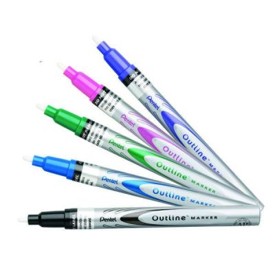 Pentel Outline Kontür Markörü Metalik Kalem