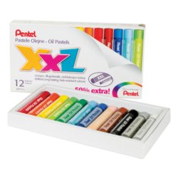 Pentel - Pentel Oil Yağlı Pastel Boya XXL 12li GHT-12PL