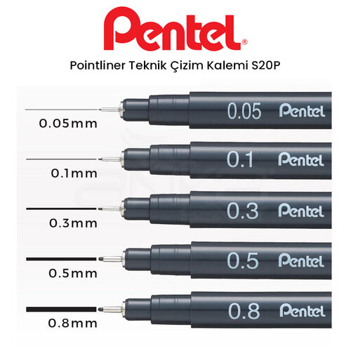 Pentel Pointliner Teknik Çizim Kalemi S20P