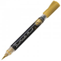 Pentel - Pentel Sıvı Metalik Mürekkepli Pompalı Fırça Uçlu Kalem Altın