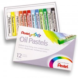 Pentel - Pentel Yağlı Oil Pastel 12 Renk (1)