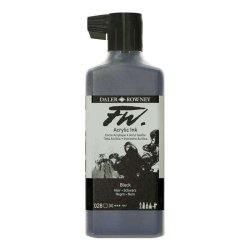 Daler Rowney - Daler Rowney FW Acrylic Artist Ink 180ml 28 Black