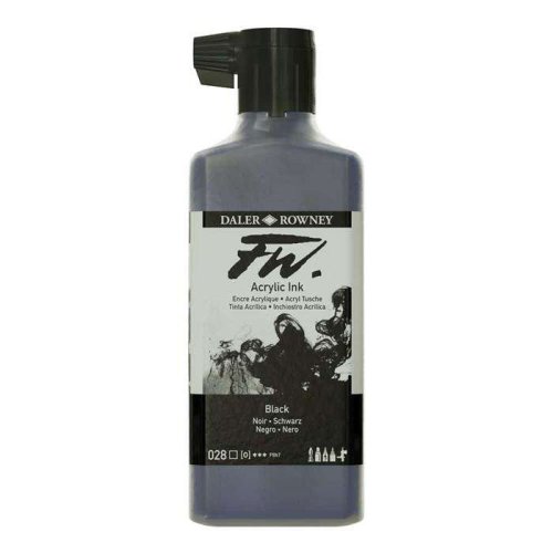 Daler Rowney FW Acrylic Artist Ink 180ml 28 Black